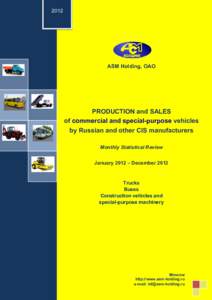 2012  ASM Holding, OAO PRODUCTION and SALES of commercial and special-purpose vehicles