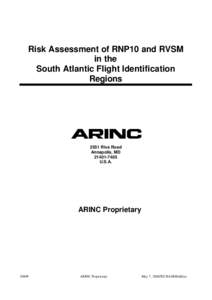Risk Assessment of RNP10 and RVSM in the South Atlantic Flight Identification Regions[removed]Riva Road