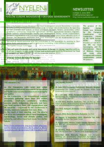 NEWSLETTER  EDITORIAL NYÉLÉNI EUROPE MOVEMENT FOR FOOD SOVEREIGNTY