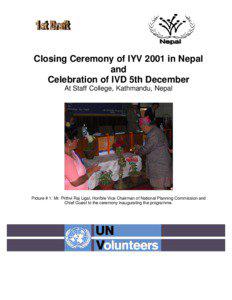 Closing Ceremony of IYV 2001 in Nepal and Celebration of IVD 5th December