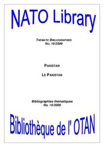 THEMATIC BIBLIOGRAPHIES NO[removed]PAKISTAN LE PAKISTAN