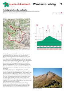 Wandervorschlag  9 Haldigrat ohne Sesselbahn Niederrrickenbach–Alpboden–Mittelsthütti–Gigi–Haldigrat–Lauwistock–