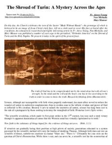 Fr. Alexey Young. The Shroud of Turin: A Mystery Across the Ages (версия для печати) / Православие.Ru