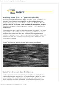 Loepfe - Newsletter - Avoiding Moire Effect in Open-End Spinning