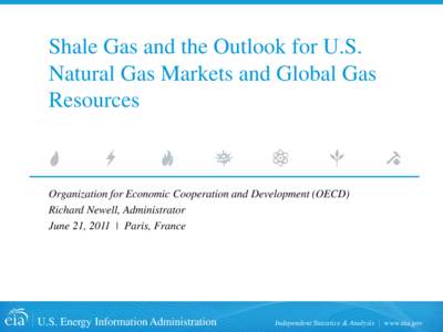 Shale Gas and the Outlook for U.S. Natural Gas Markets and Global Gas Resources Organization for Economic Cooperation and Development (OECD) Richard Newell, Administrator