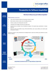 Parametrics for Software Acquisition Customer Orientation Lean Six Sigma