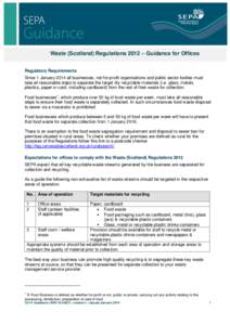 Waste (Scotland) Regulations 2012 – Guidance for Offices