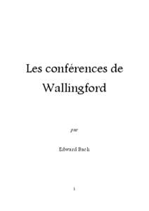 Les conférences de Wallingford par Edward Bach