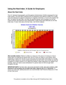 Using the Heat Index: A Guide for Employers