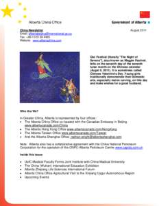 China Newsletter Email: [removed] Fax: +[removed]Website: www.albertachina.com  August 2011