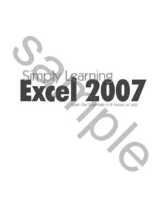 Simply Learning Excel 2007