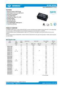 ®  MCWI02 SERIES DC/DC CONVERTER 2W, SIP-Package  FEATURES