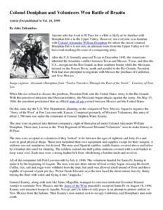Alexander William Doniphan / Mormon War / MexicanAmerican War / New Mexico and Arizona Campaign / United States / New Mexico / Stephen W. Kearny / Army of the West / El Paso /  Texas / Santa Fe /  New Mexico / Battle of El Brazito / Navajo