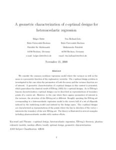 A geometric characterization of c-optimal designs for heteroscedastic regression Holger Dette Tim Holland-Letz