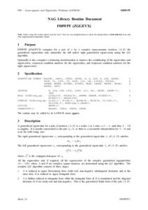 F08 – Least-squares and Eigenvalue Problems (LAPACK)  F08WPF NAG Library Routine Document F08WPF (ZGGEVX)