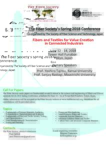 一般社団法人  繊維学会 THE SOCIETY OF FIBER SCIENCE AND TECHNOLOGY, JAPAN