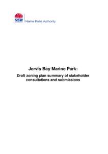 Jervis Bay Marine Park: draft zoning plan summary of stakeholder consultation and submissions