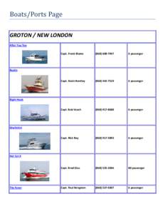 Boats/Ports Page  GROTON / NEW LONDON After You Too Capt. Frank Blume