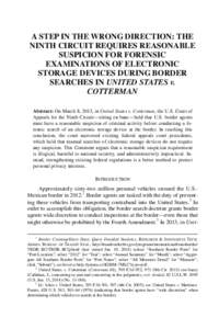 Cotterman Narrows the Border Search Doctrine for Electronic Devices