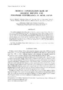 Nagoya J. Med. Sci[removed], 1994  MEDICAL CONSULTATION RATE OF