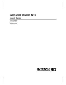Intense3D Wildcat 4210 User’s Guide June 2000 DH001000  Copyright