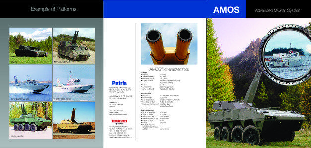 Mortar / Automatic cannons / Bofors / Close-in weapon systems / Military robots / Rotary cannons / Artillery / AMOS / Combat Vehicle 90
