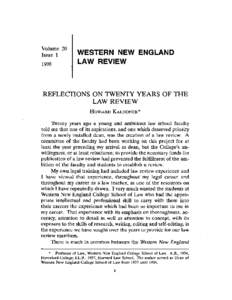 REFLECTIONS ON TWENTY YEARS OF THE LAW REVIEW