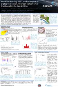 Radiative Forcing and Climate Impact of explosive Central American Volcanic Arc Eruptions for the last 200 ka Metzner, Doreen 1, S. Kutterolf 1, M. Toohey 1, C. Timmreck 2, U. Niemeier 1 2