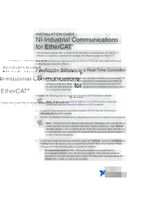 NI-Industrial Communications for EtherCAT® Installation Guide - National Instruments