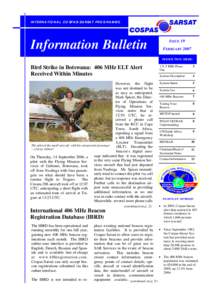 INTERNATIONAL COSP AS-SARSAT PROGRAMME  Information Bulletin ISSUE 19 FEBRUARY 2007