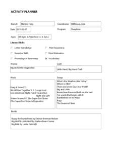 ACTIVITY PLANNER  Branch Print Form