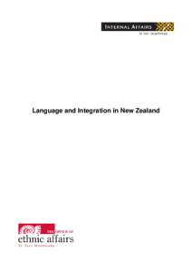 Language and Integration in New Zealand Table of Contents Executive Summary ........................................................................................................................ 1