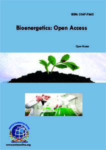 ISSN: Bioenergetics: Open Access Open Access  www.omicsonline.org