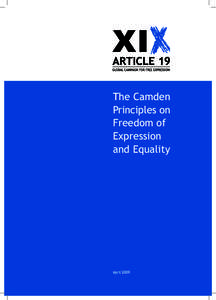 The Camden Principles on Freedom of Expression and Equality
