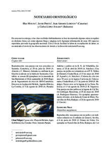 Ardeola 57(2), 2010, [removed]NOTICIARIO ORNITOLÓGICO Blas MOLINA1, Javier PRIETA2, Juan Antonio LORENZO 3 (Canarias) y Carlos LÓPEZ-JURADO 4 (Baleares)