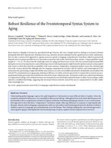 Robust Resilience of the Frontotemporal Syntax System to Aging