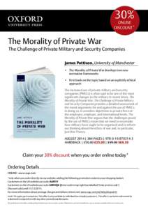 30%  online discount*  The Morality of Private War