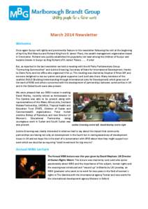 March 2014 Newsletter Welcome Once again Gunjur will rightly and prominently feature in this newsletter following the visit at the beginning of  April  by  Nick  Maurice  and  Richard  King  from  St  James’ 