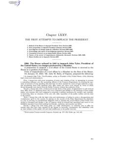 Chapter LXXV. THE FIRST ATTEMPTS TO IMPEACH THE PRESIDENT[removed].