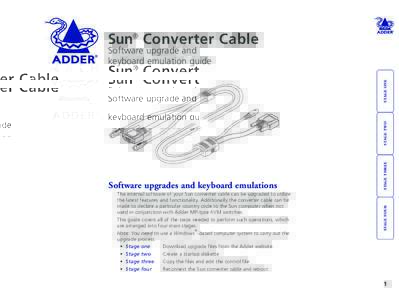 Sun® Converter Cable  The internal software of your Sun converter cable can be upgraded to utilize the latest features and functionality. Additionally the converter cable can be made to declare a particular country code