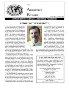 THE  AUDITOR’S REPORT  Volume 25, No.3, Summer 2002