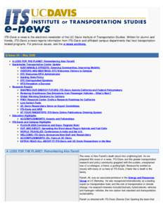 ITS-Davis e-news: Issue 35, May 2008
