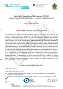     Markets for Migration and Development (M4MD):  Trade and Labour Mobility Linkages – Prospects for Development?    