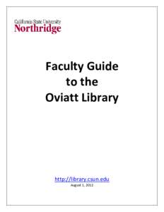 Faculty Guide to the Oviatt Library