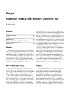 Chapter 11 Quaternary Faulting on the Northern Crater Flat Fault By Jeffrey A. Coe Contents