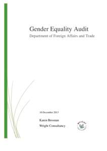Gender Equality Audit - Department of Foreign Affairs and Trade