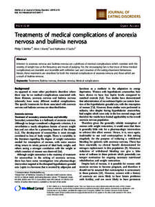 Treatments of medical complications of anorexia nervosa and bulimia nervosa