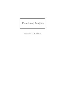 Functional Analysis  Alexander C. R. Belton c Alexander C. R. Belton 2004, 2006 Copyright