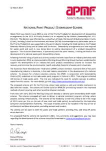 Microsoft Word - National Paint Product Stewardship Program