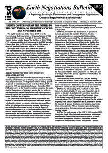 iisd Vol. 18 No. 22 Earth Negotiations Bulletin  CMS-8